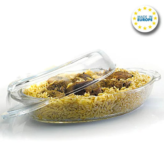 Pasabahce Glass Casserole with Lid — 76 Oz