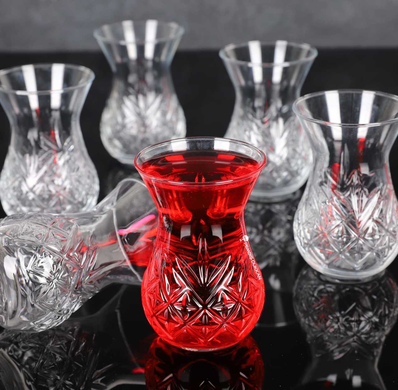 Turkish Teacup Set Timeless 6 Piece — Pasabahce, 5.75 Oz