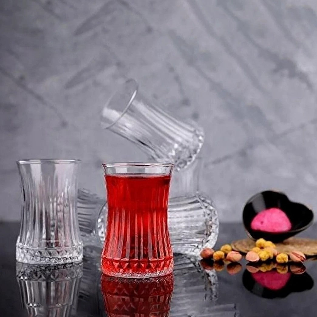 Turkish Tea Glasses 6 Piece — Pasabahce Elysia, 5.75 Oz