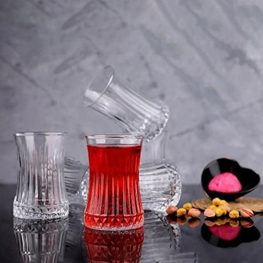 Turkish Tea Glasses 6 Piece — Pasabahce Elysia, 5.75 Oz