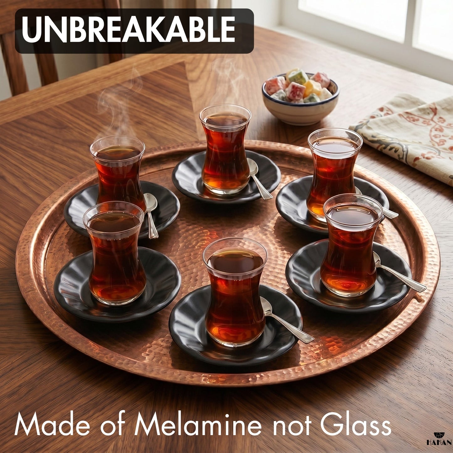 Melamine Tea Saucers Unbreakable 6 Piece — , 4.3 Inch