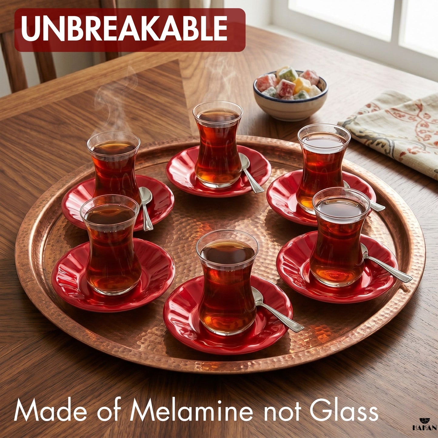 Melamine Tea Saucers Unbreakable 6 Piece — , 4.3 Inch