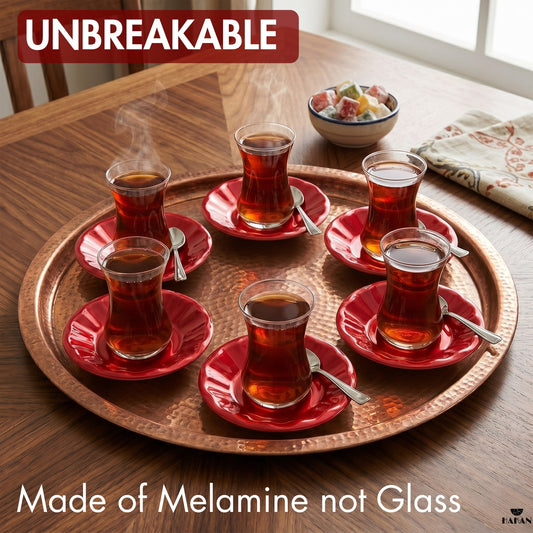 Melamine Tea Saucers Unbreakable 6 Piece — , 4.3 Inch