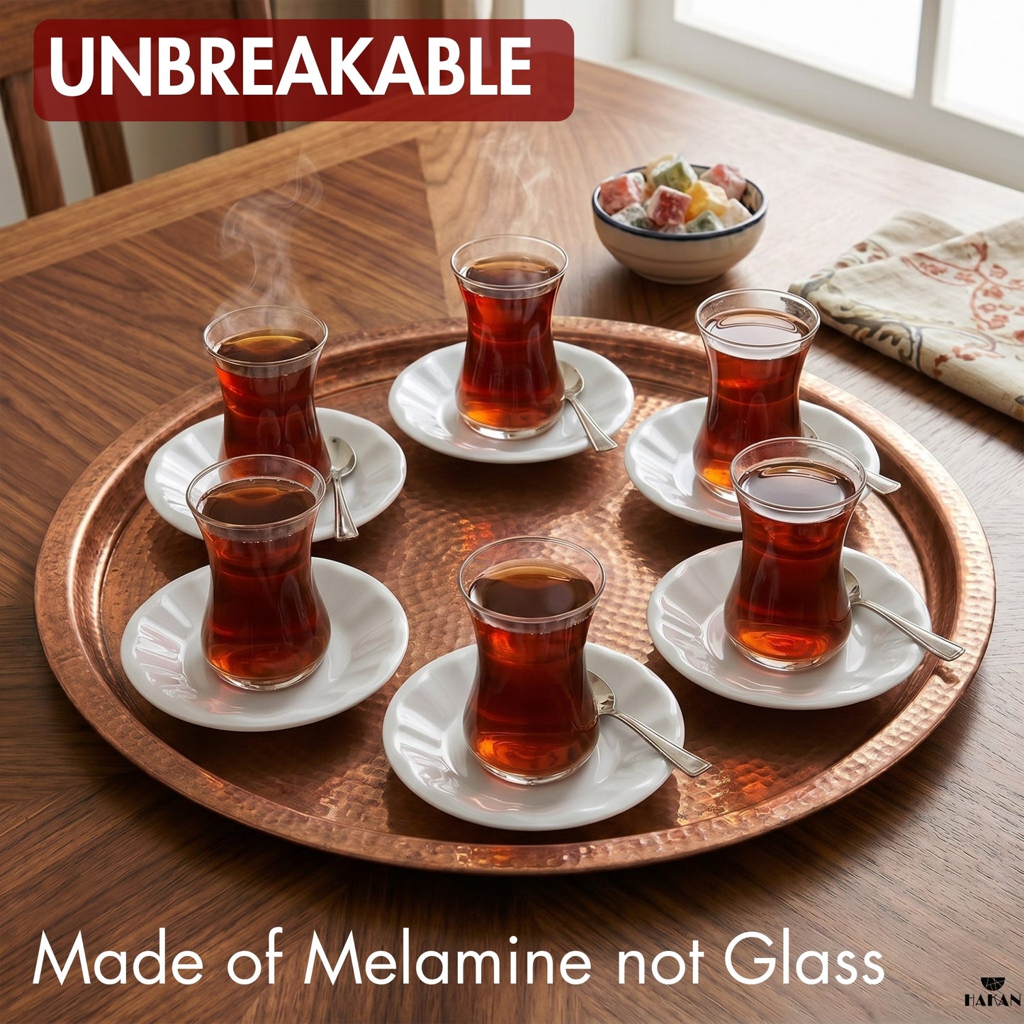 Melamine Tea Saucers Unbreakable 6 Piece — , 4.3 Inch
