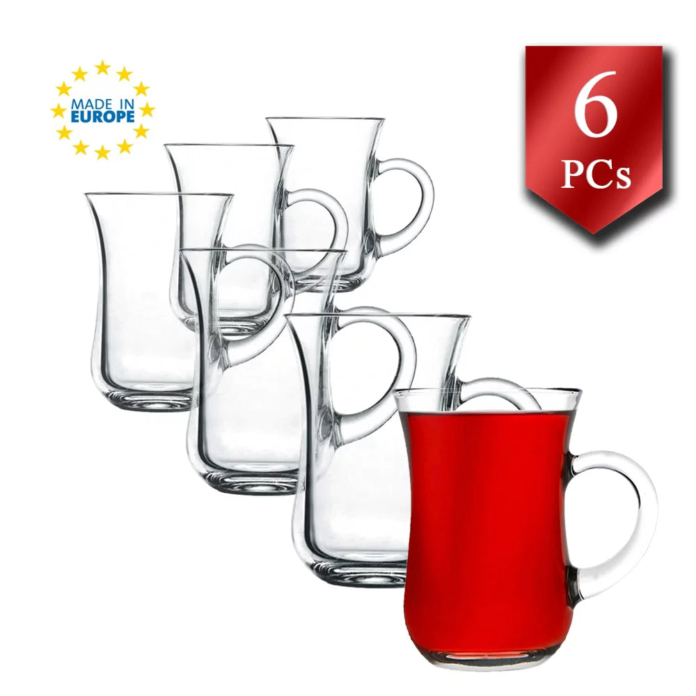 Turkish Tea Cups with Handle 4.75 Oz — Pasabahce