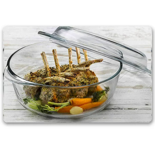 Pasabahce Oven-Safe Glass Casserole Round Baking Dish