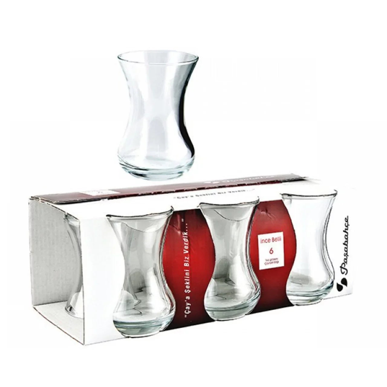 Turkish Tea Cup Set 6 Piece — Pasabahce Classic, 4.2 Oz