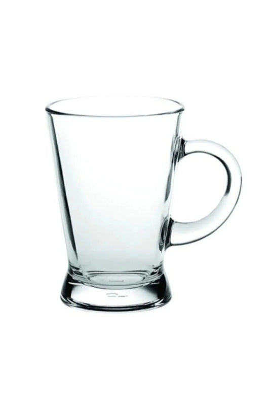 Turkish Tea Glass with Handle 6 Piece — Pasabahce Heybeli, 5.7 Oz
