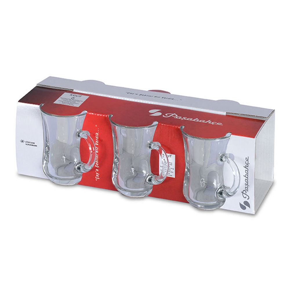 Turkish Tea Glass Set 6 Piece — Pasabahce Keyif, 4.7 Oz
