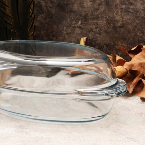 Borcam Glass Oven Dish with Lid 125 Oz — Pasabahce Casserole