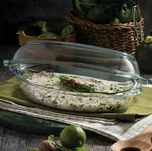 Borcam Glass Oven Dish with Lid 125 Oz — Pasabahce Casserole