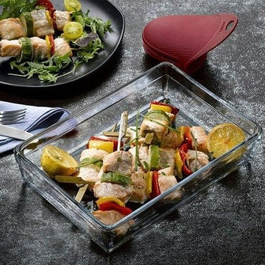 Pasabahce Borcam Rectangular Glass Bakeware Dish — 85 Oz