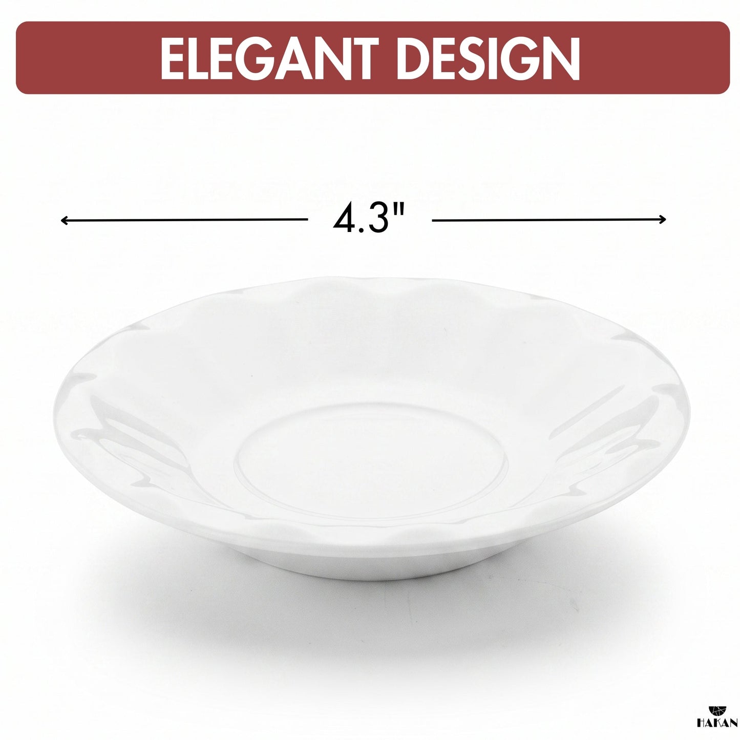 Melamine Tea Saucers Unbreakable 6 Piece — , 4.3 Inch