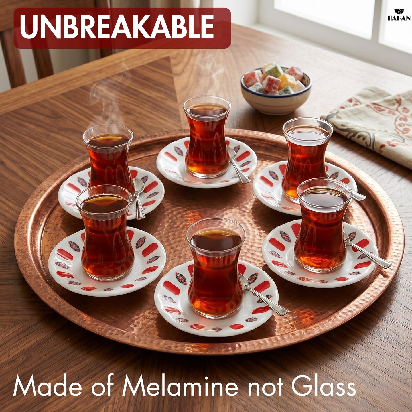 Melamine Tea Saucers Unbreakable 6 Piece — , 4.3 Inch