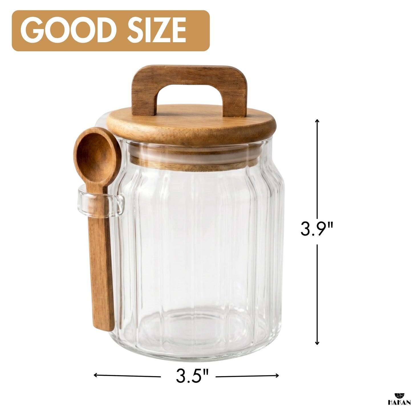 Borosilicate Glass Jar Airtight with Lid and Spoon — 3 Sizes