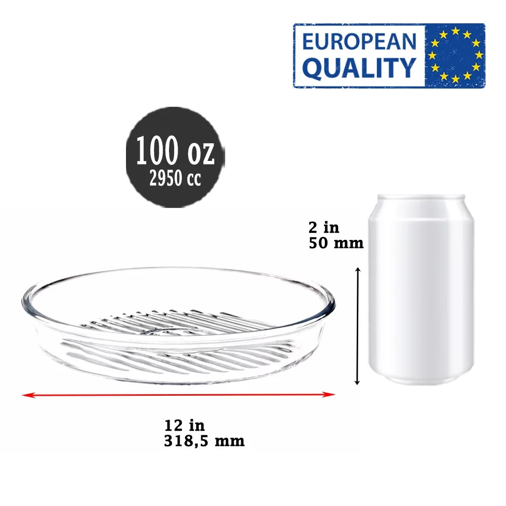 Pasabahce Borcam Glass Baking Pan Deep Round — Oven Safe