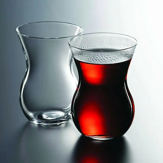 Turkish Tea Cup Set 6 Piece — Pasabahce Crystallin Beykoz, 5 Oz