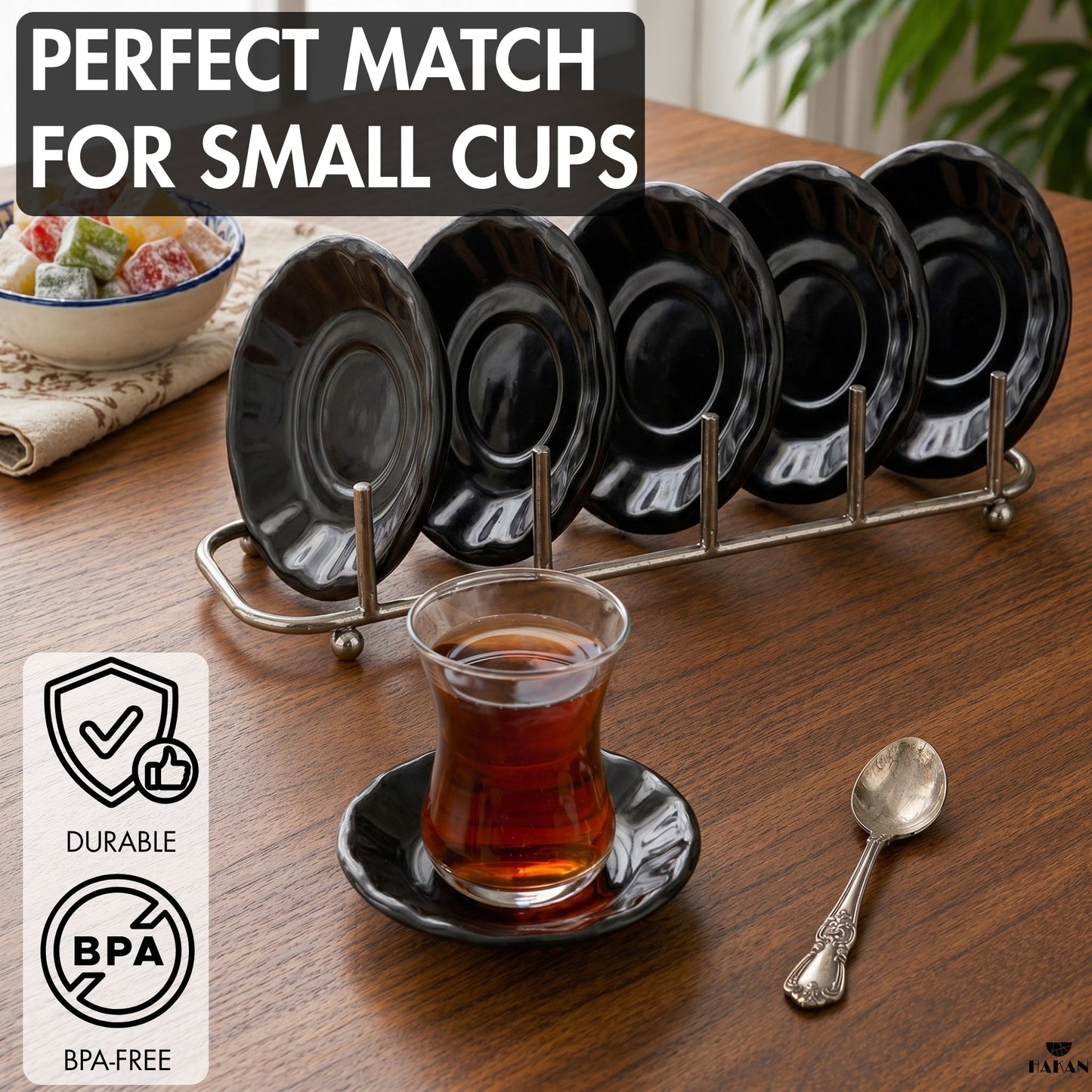 Melamine Tea Saucers Unbreakable 6 Piece — , 4.3 Inch