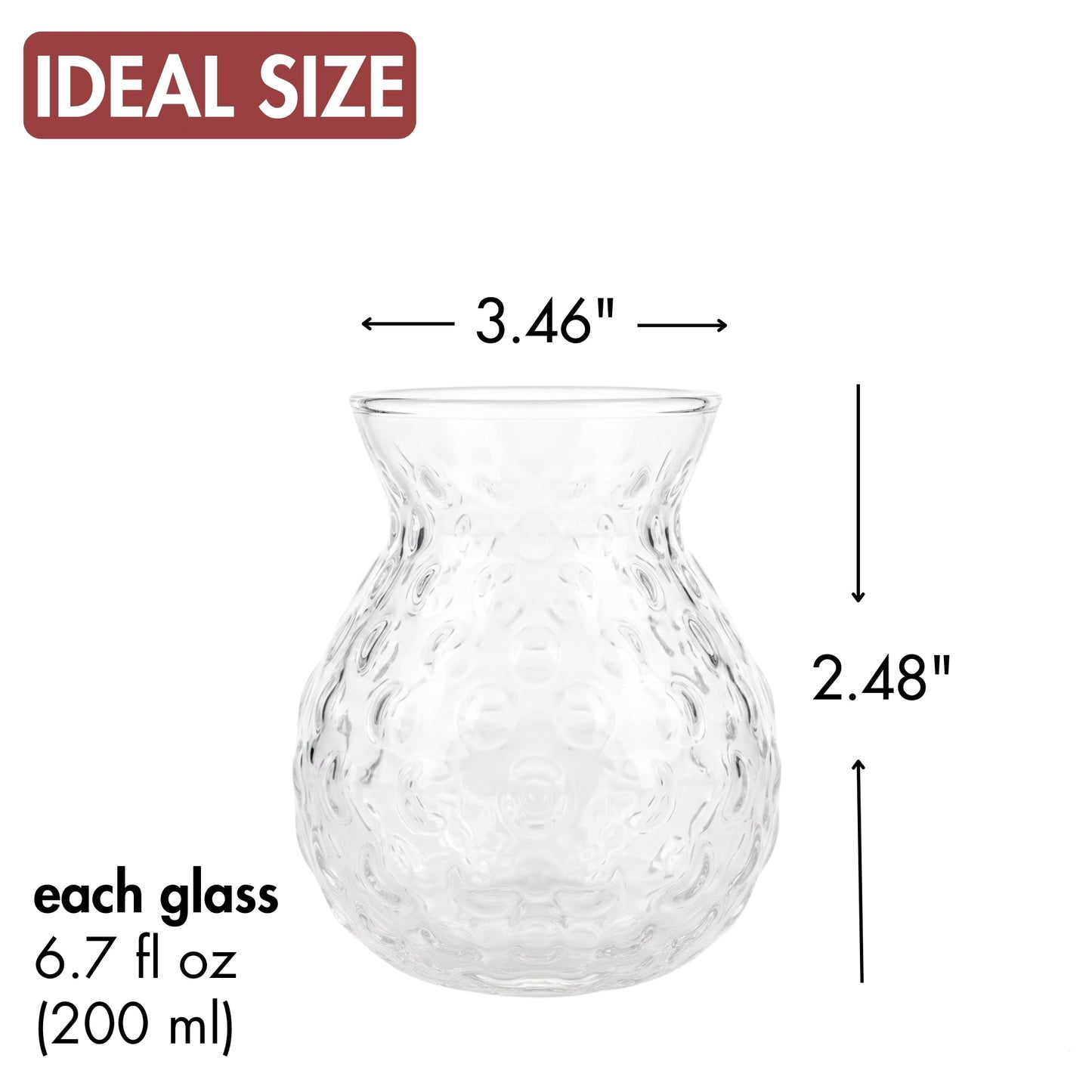 Turkish Tea Glass Set 6 Piece — 6.7 Oz, 3 Designs