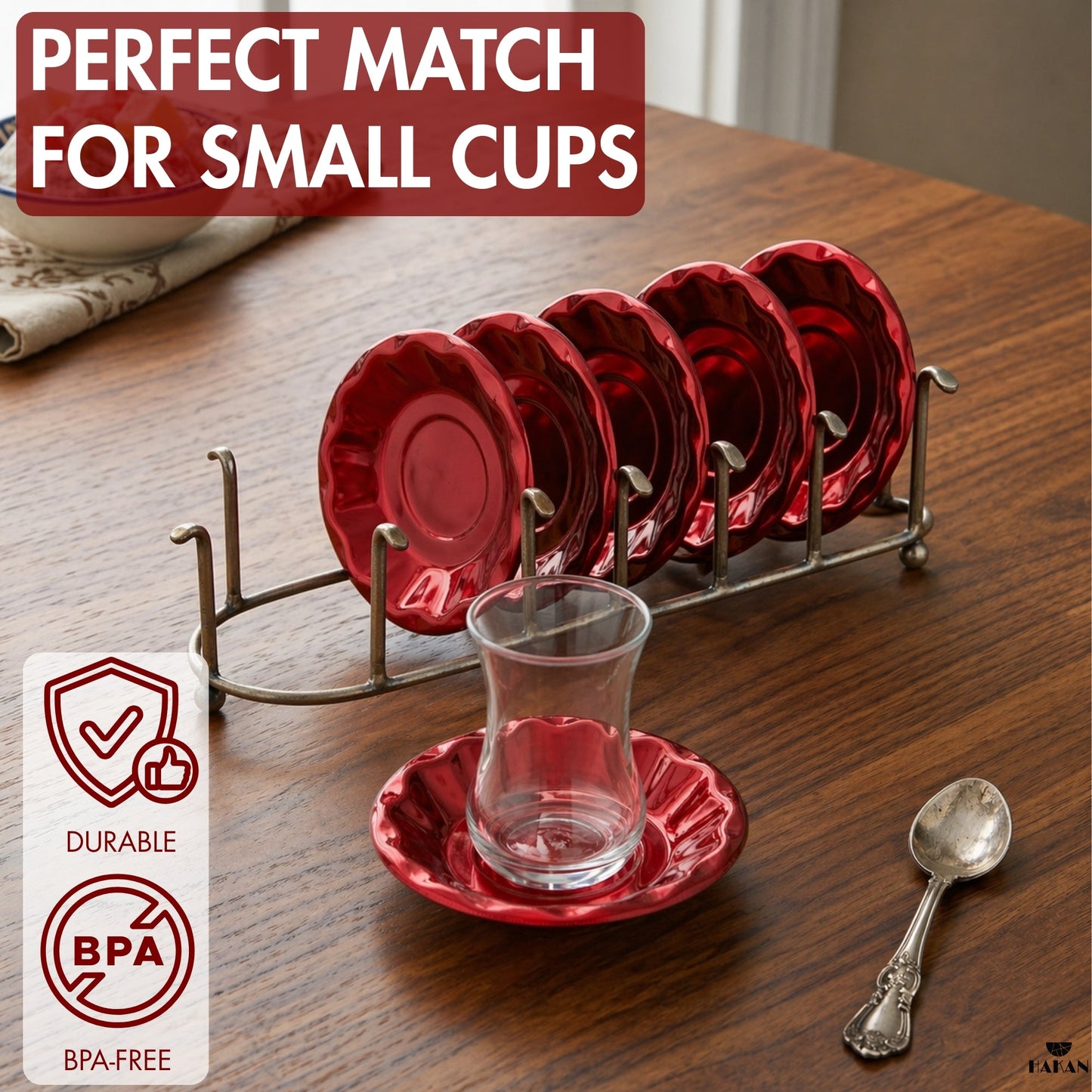 Melamine Tea Saucers Unbreakable 6 Piece — , 4.3 Inch