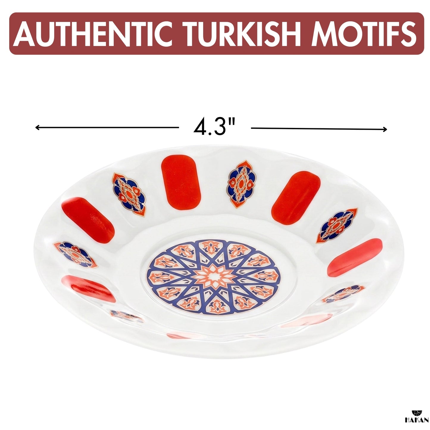Melamine Tea Saucers Unbreakable 6 Piece — , 4.3 Inch