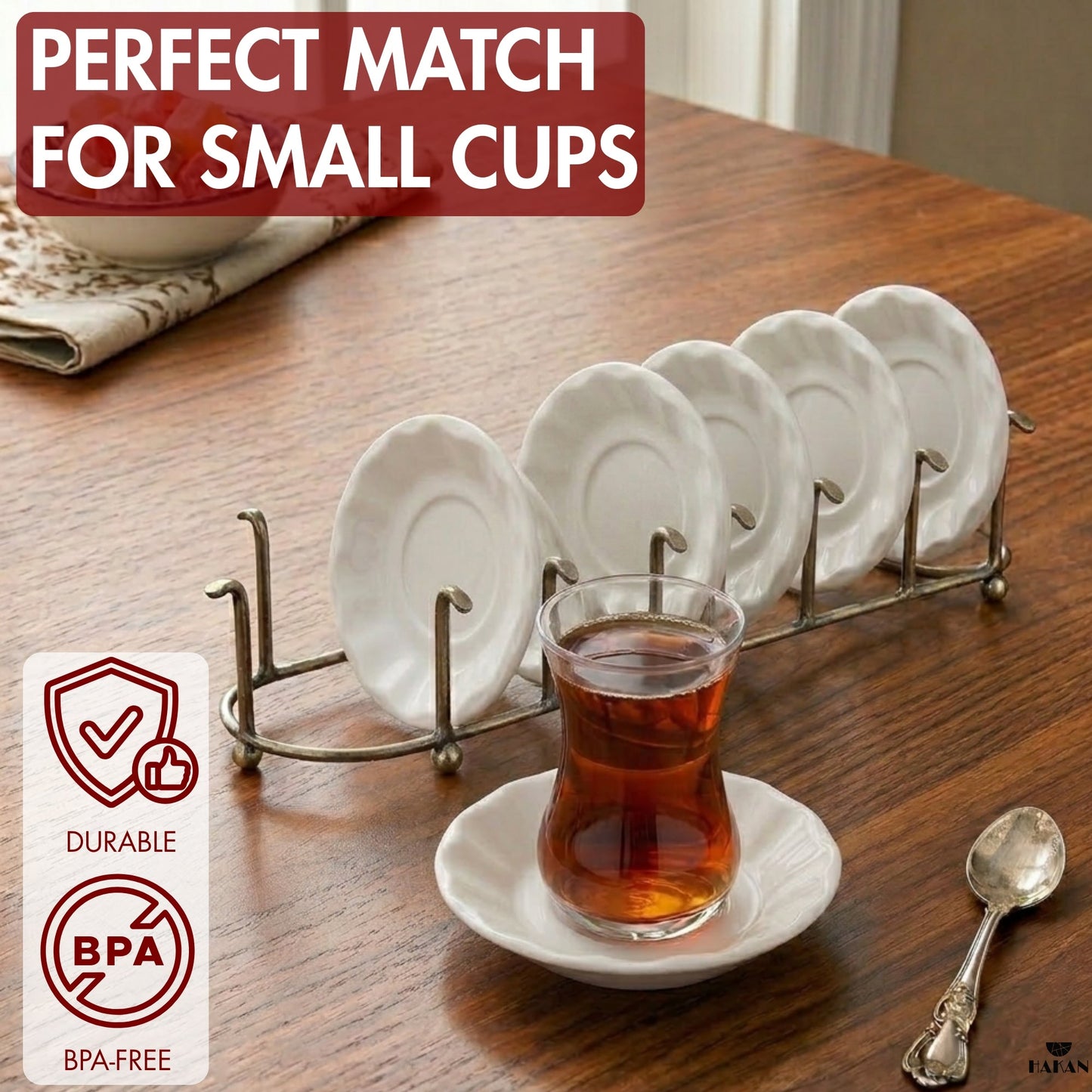 Melamine Tea Saucers Unbreakable 6 Piece — , 4.3 Inch