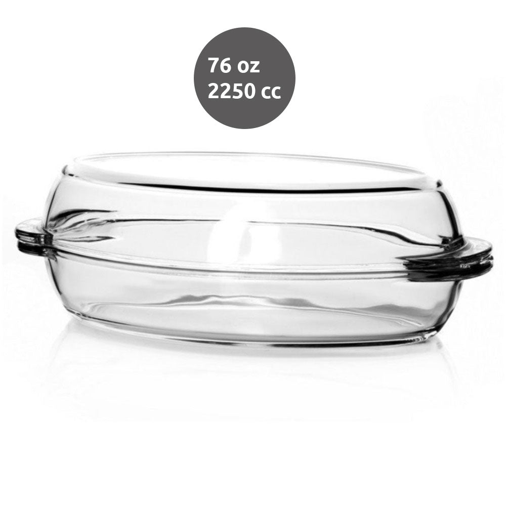 Pasabahce Glass Casserole with Lid — 76 Oz