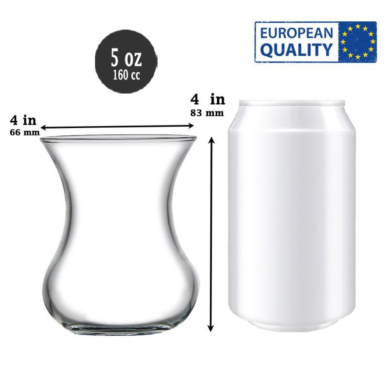 Turkish Tea Glass Set 6 Piece — Aurora Clear, 5.2 Oz