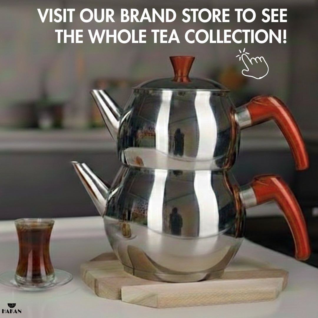 Double Turkish Teapot Set Stainless Steel — Bondy, 3 Sizes