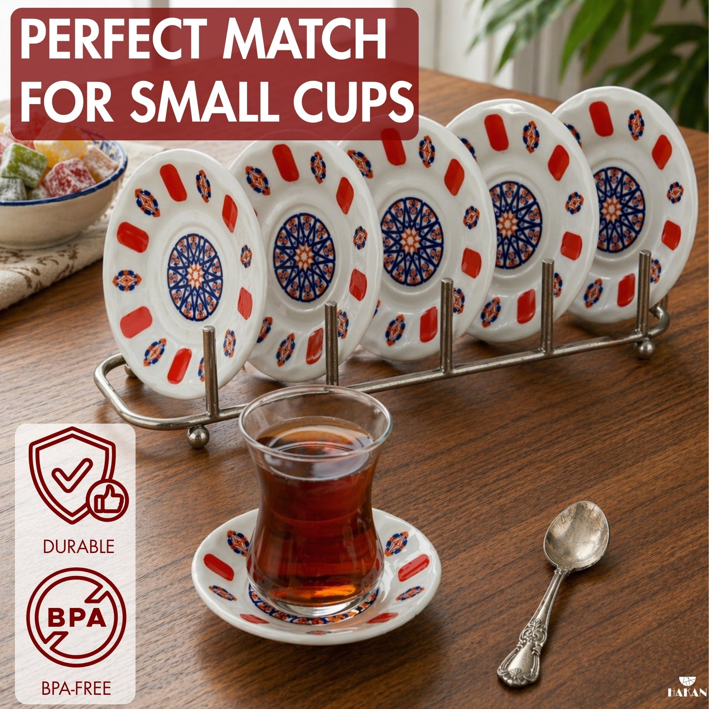 Melamine Tea Saucers Unbreakable 6 Piece — , 4.3 Inch