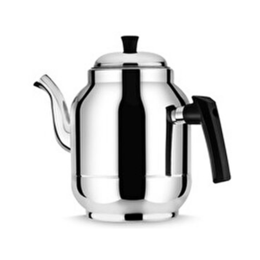 Single Turkish Teapot Stainless Steel — Kahveci, 1.5L to 2.5L