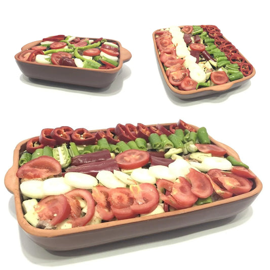 Clay Oven Cooking Pot Glazed Rectangle — Earthenware Tray