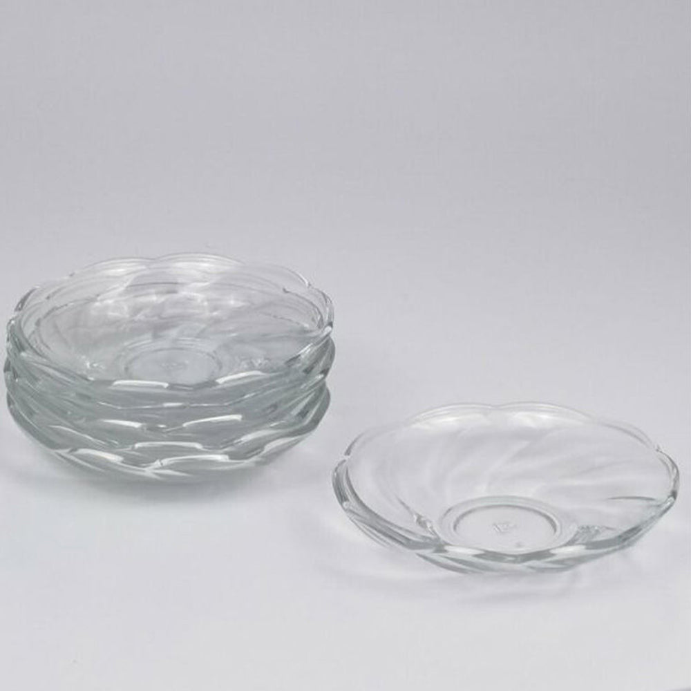 Turkish Tea Saucer Set 6 Piece — Pasabahce Bulgurlu, 4.3 Inch