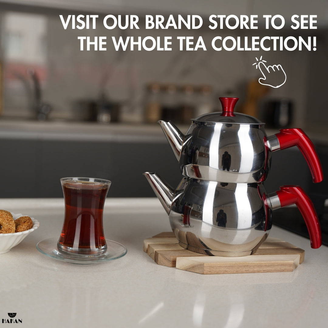 Double Turkish Teapot Set Stainless Steel — Bondy, 3 Sizes