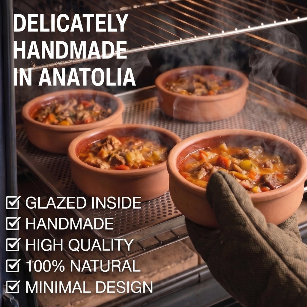 Glazed Terracotta Serving Bowls Set of 4 — Athens, 14.2 Oz