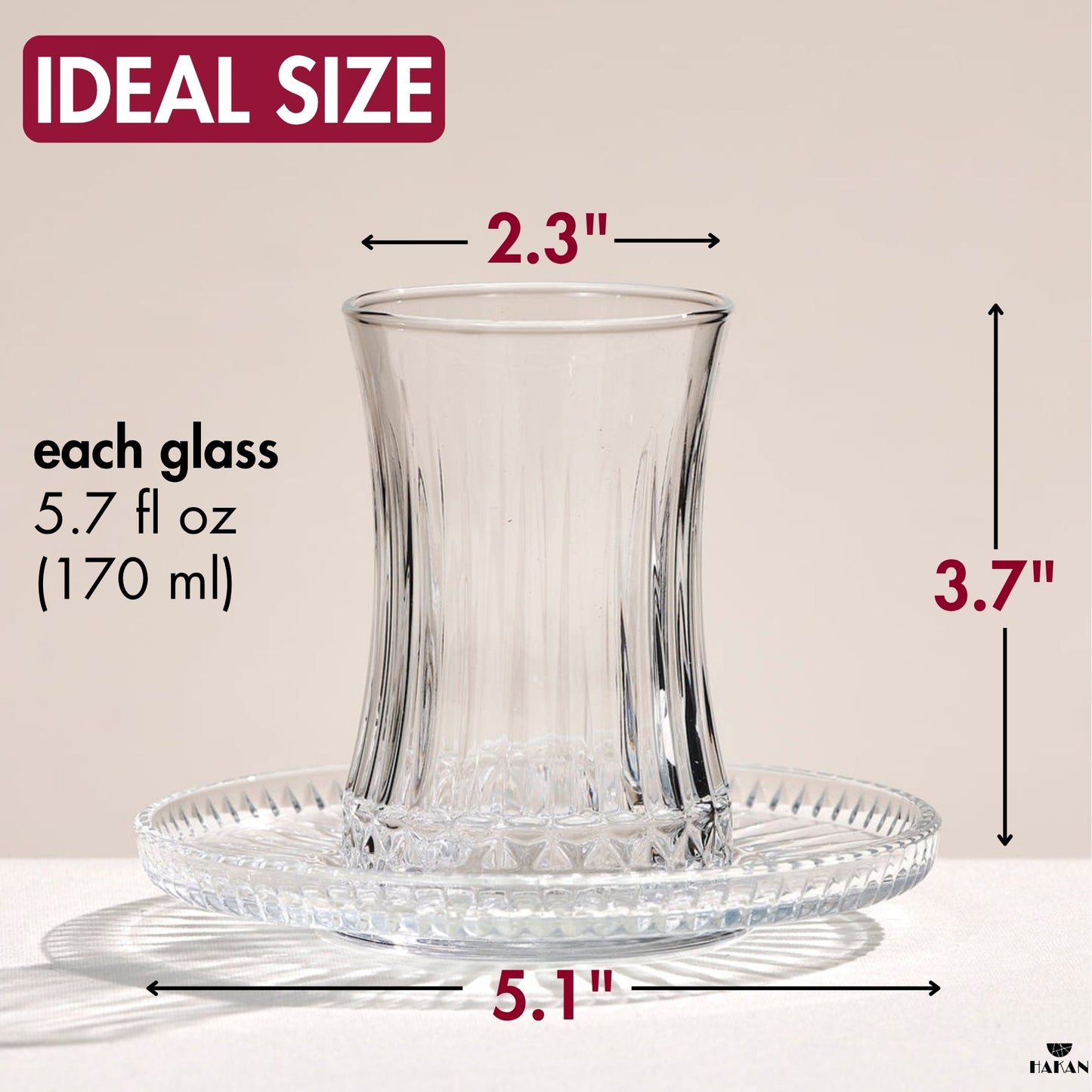 Turkish Tea Glass Set 12 Piece — Tulip Clear Cups