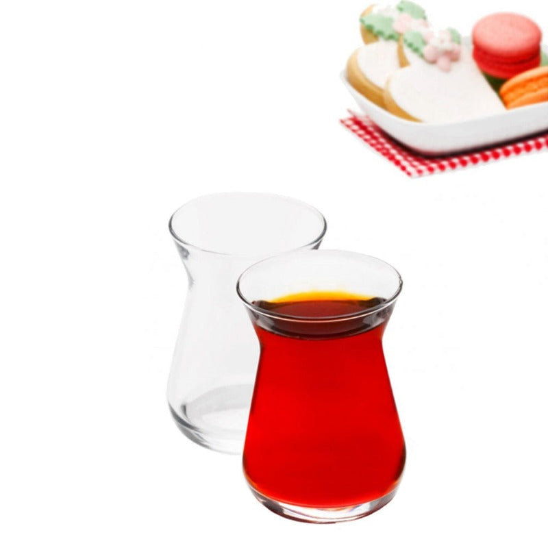 Turkish Tea Glass Set 6 Piece — Pasabahce Irem Clear, 4.5 Oz