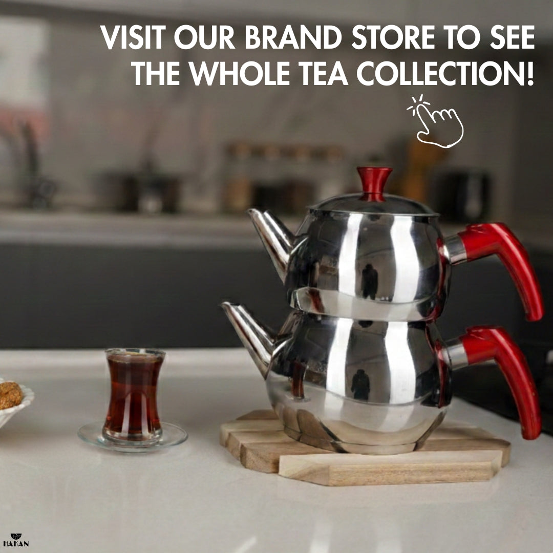 Double Turkish Teapot Set Stainless Steel — Bondy, 3 Sizes