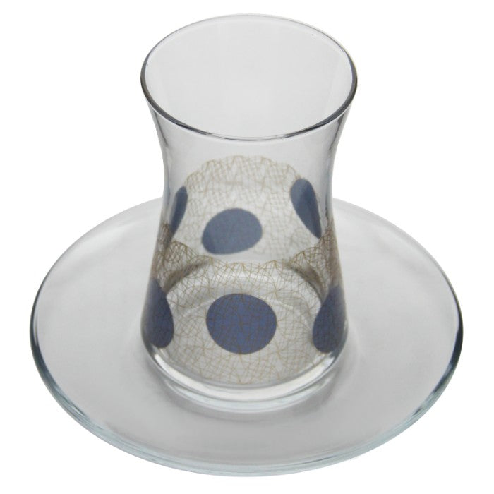 Turkish Teacup Set Telkari 12 Piece — Pasabahce, 5.4 Oz