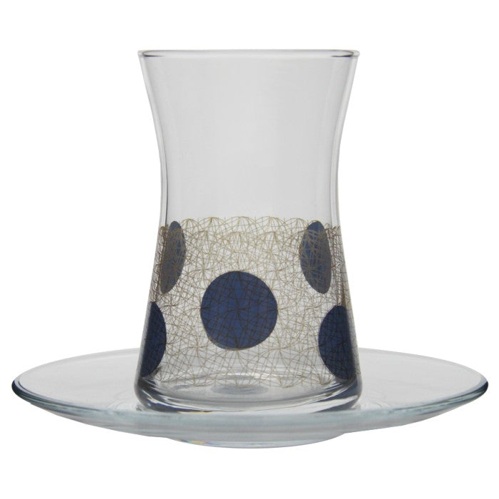 Turkish Teacup Set Telkari 12 Piece — Pasabahce, 5.4 Oz