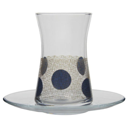 Turkish Teacup Set Telkari 12 Piece — Pasabahce, 5.4 Oz