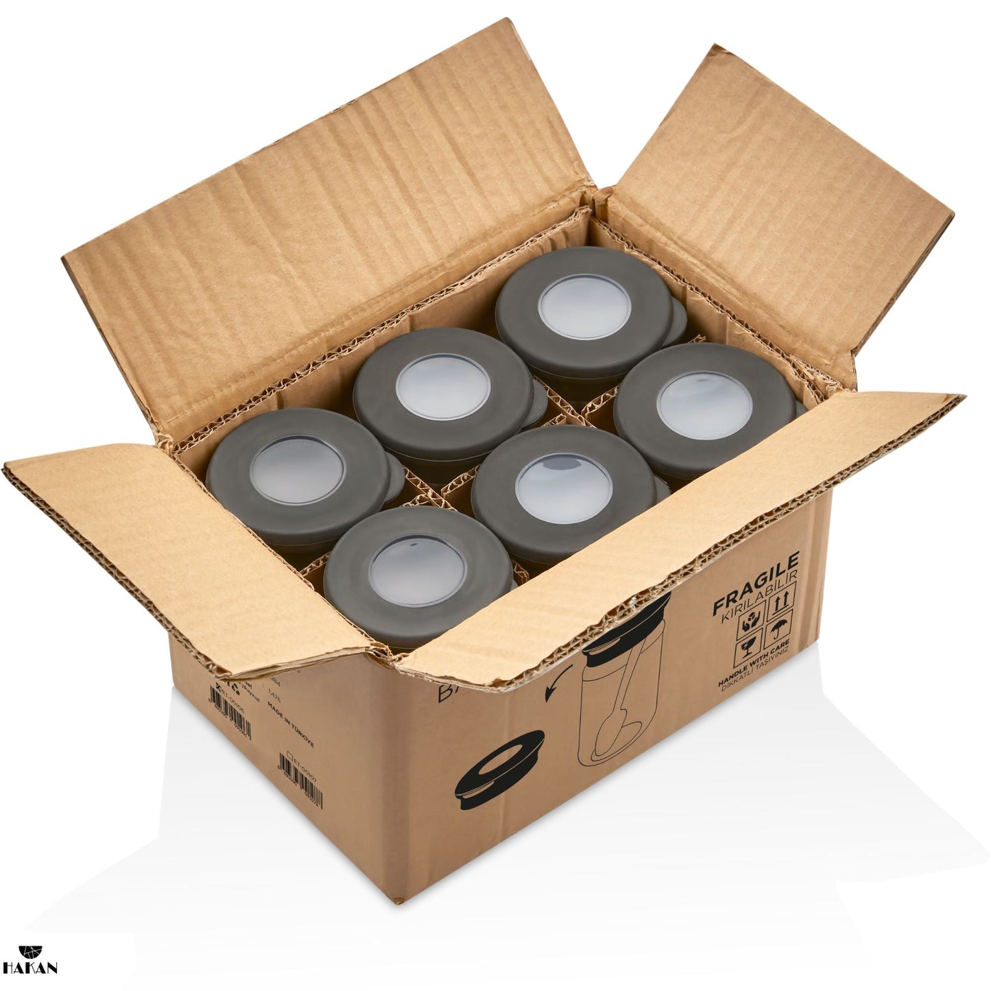 Glass Spice Jars Airtight Set of 6 with Spoons — 12.8 Oz