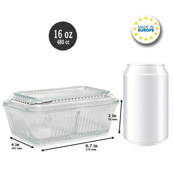 Pasabahce 2-Part Glass Relish Dish with Lid
