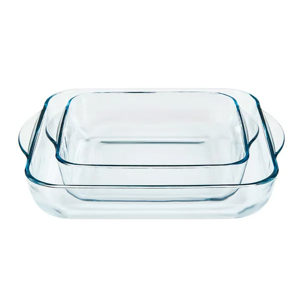 Glass Bakeware Square Dish Set Oven-Safe — Pasabahce, 2 Piece
