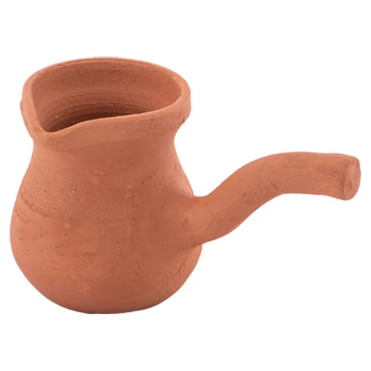 Terracotta Turkish Coffee Pot Handmade Clay — 2 Sizes