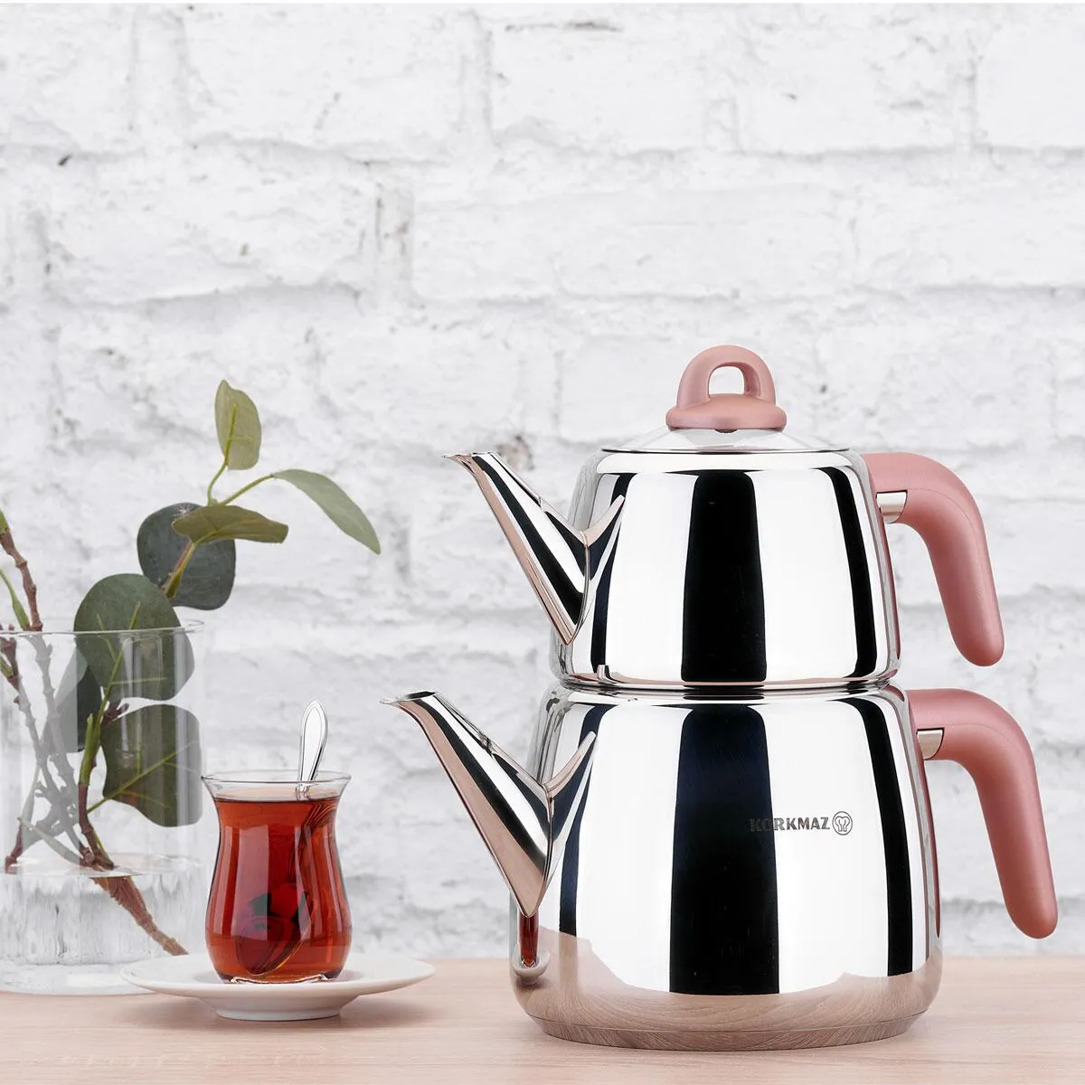 Turkish Teapot Set Bakelite Handle 3 L — Korkmaz, 4 Colors