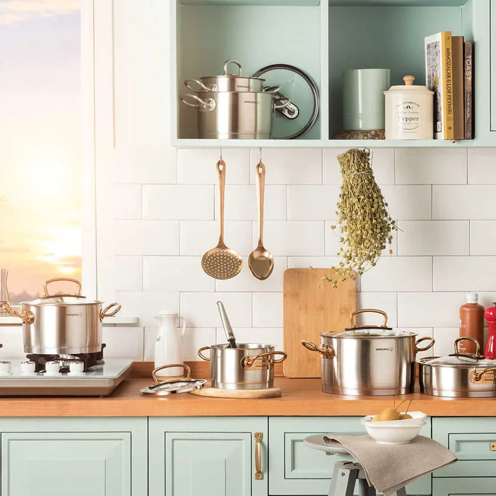 Korkmaz Proline Stainless Steel Cookware Set — 8 Piece