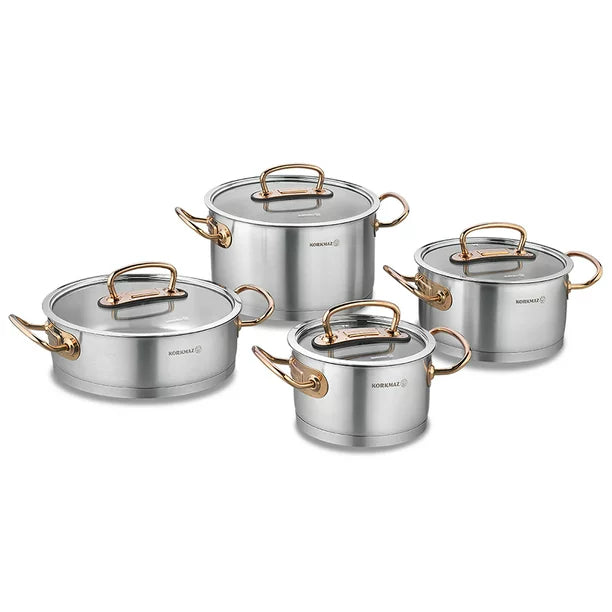 Korkmaz Proline Stainless Steel Cookware Set — 8 Piece