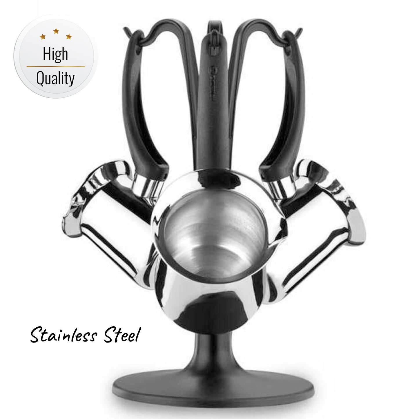 Turkish Coffee Pot Set 4 Piece — Korkmaz Orbit Stainless Steel