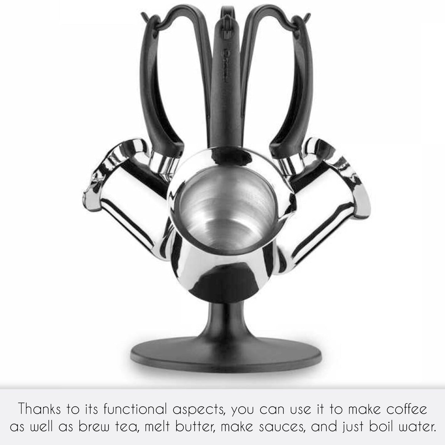 Turkish Coffee Pot Set 4 Piece — Korkmaz Orbit Stainless Steel